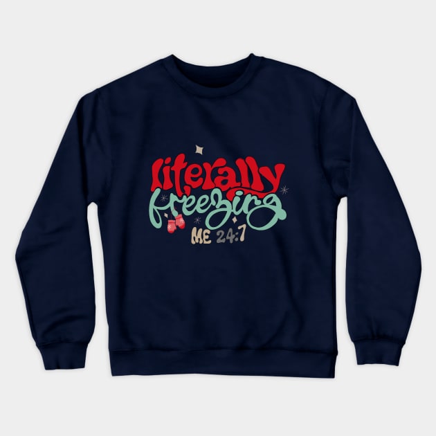 Freezing Crewneck Sweatshirt by AuraArtDesigner